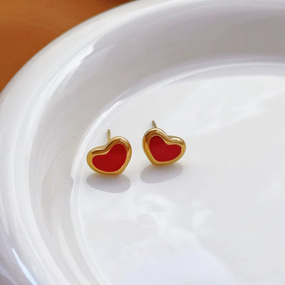 Stainless Steel Female Black/White Heart Pendant Necklace 